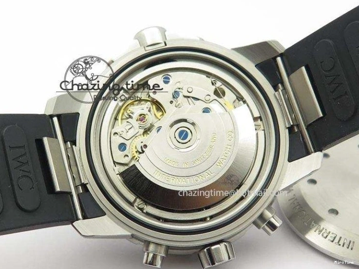 MIROTIME 0225 Aquatimer Chrono IW376803 V6F 1:1 Best Edition Black Dial On Rubber Strap A Stretchable 7280